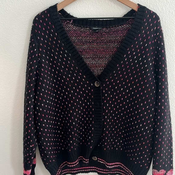 Torrid Cardigan Drop Shoulder V-Neck Button Front Heart Knit Sweater - Picture 5 of 10